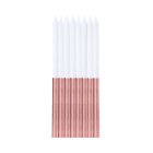 Svíčky dortové bílo-rose gold 16 ks