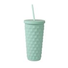 Tyrkysový 3D tumbler s brčkem