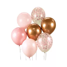Balónky latexové rose gold 7 ks