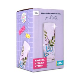 DIY Dekorační skleněná vázička s listy
