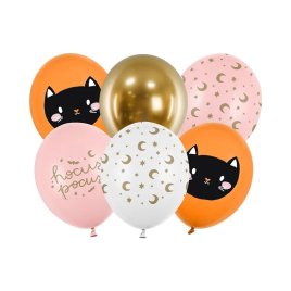 Balónky latexové Halloween kočka 6 ks