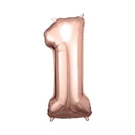Balónek fóliový 88 cm rose gold číslo 1