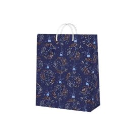 Dárková taška malá - Modré vánoční ozdoby (17,8 × 9,8 × 22,9 cm)