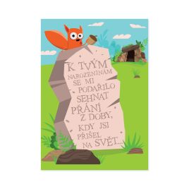 Hrací a pohyblivé přání k narozeninám - Neandrtálec