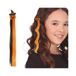 Sponka do vlasů s barevným příčeskem - Dýně 40 cm