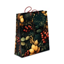 Dárková taška velká - Vánoční rostliny (26 × 12,7 × 32,4 cm)
