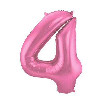 Balónek fóliový 86 cm růžový matný číslo 4 Albi