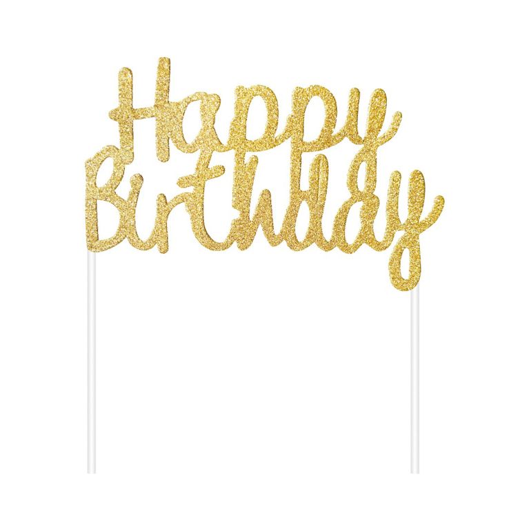 Zápich Happy Birthday zlatý                    