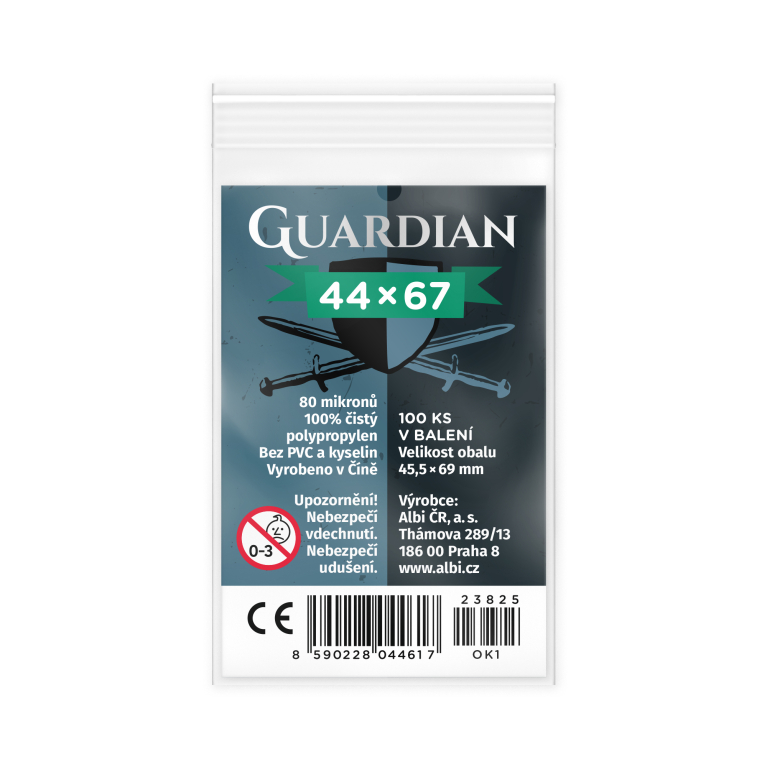 Obaly na karty Guardian pro karty 44 × 68 mm - 100 ks                    