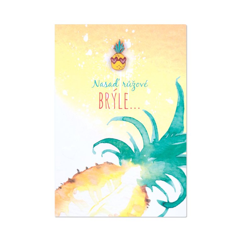Přání s broží - Ananas                    