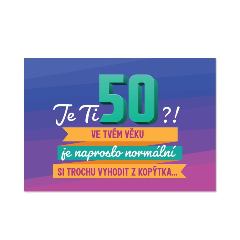 3D přání s pop-up efektem - 50 narozeniny                    