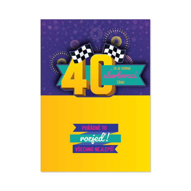                             3D přání s pop-up efektem - 40 narozeniny                        