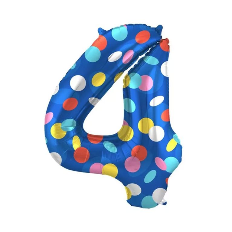 Balónky fóliové 86 cm barevné puntíky čísla                    