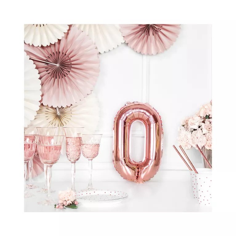                             Balónky fóliové 35 cm rose gold čísla                        