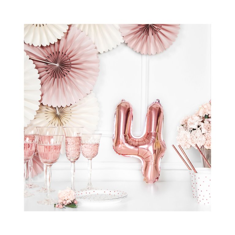                             Balónky fóliové 35 cm rose gold čísla                        