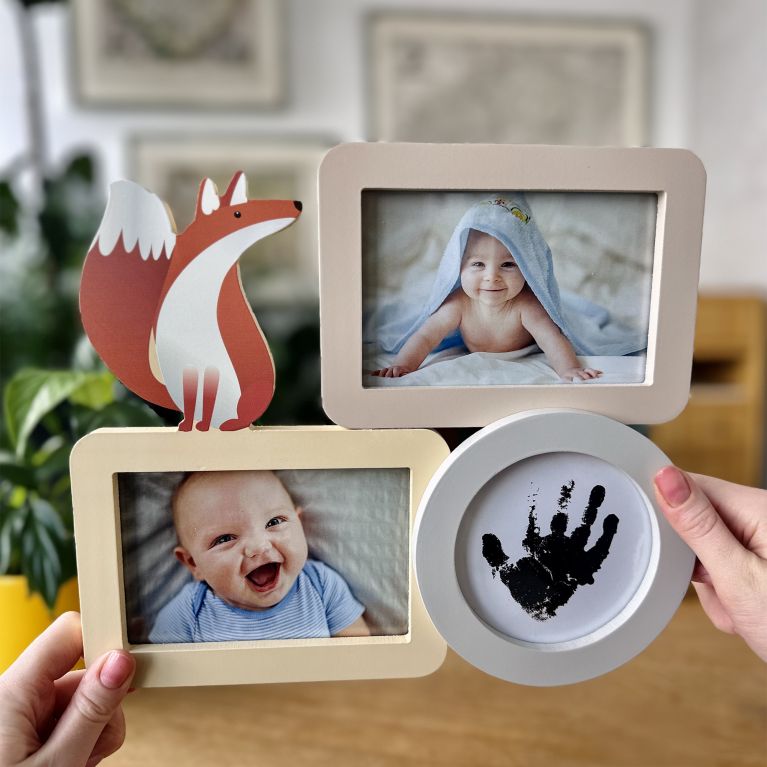                            Fotorámeček pro miminko se sadou na otisky                        