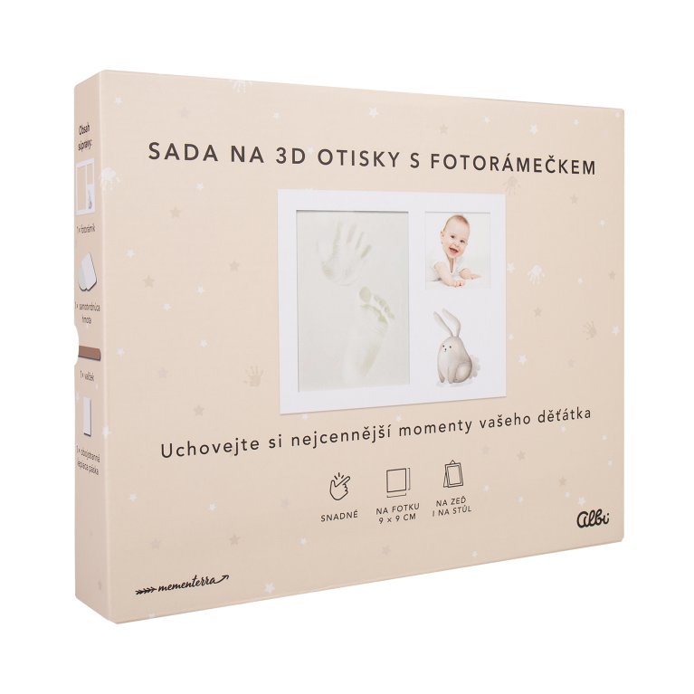                             Fotorámeček pro miminko se sadou na 3D otisky                        