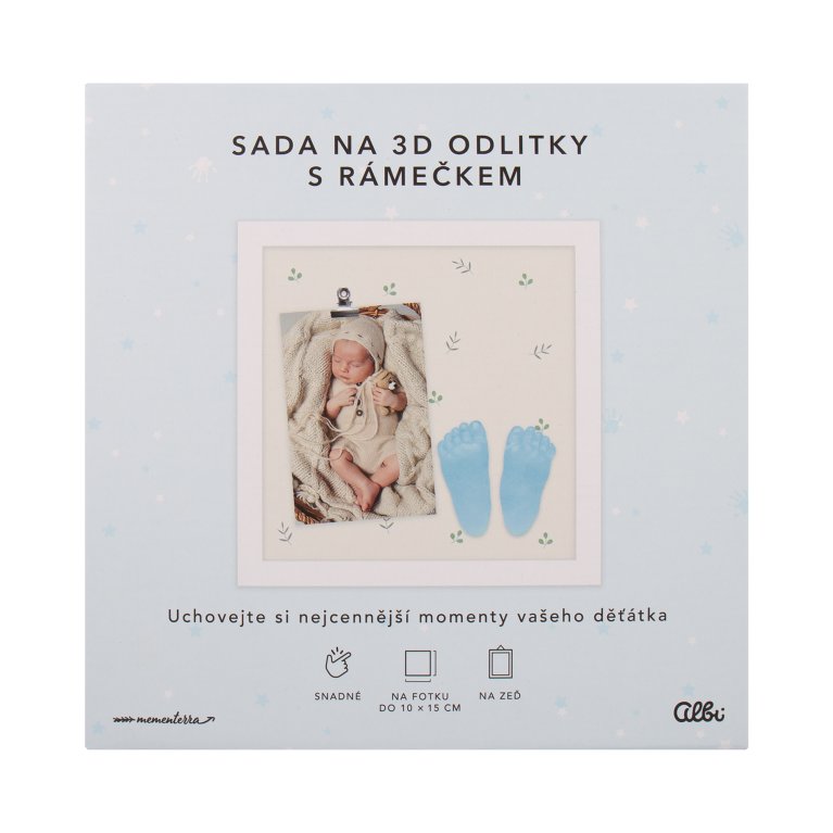                             Fotorámeček pro miminko se sadou na 3D odlitky – pro chlapečka                        