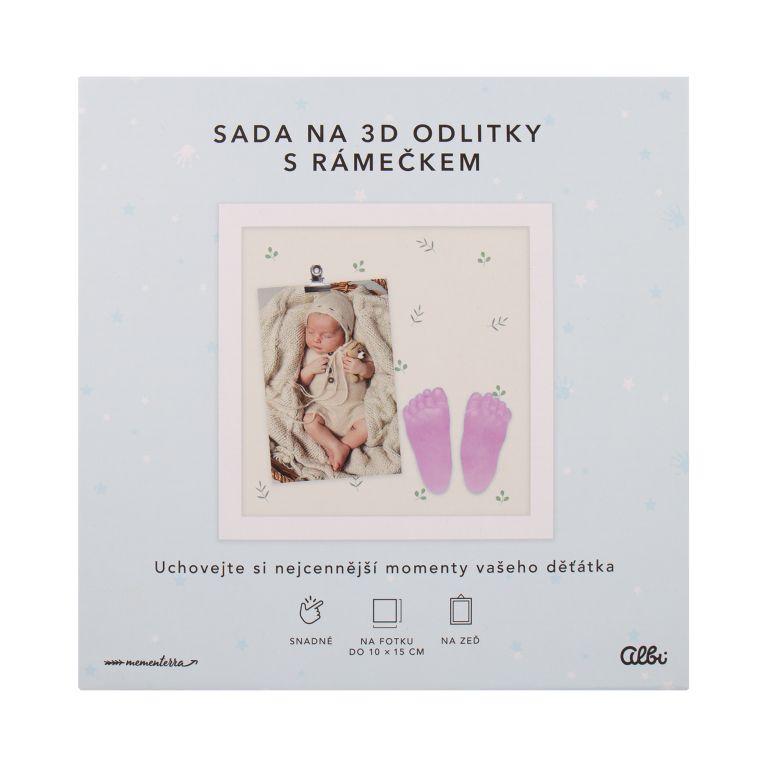                             Fotorámeček pro miminko se sadou na 3D odlitky – pro holčičku                        