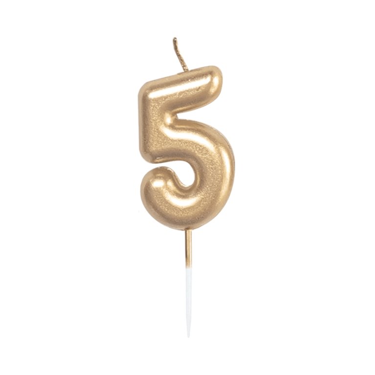Svíčky dortové zlaté 5 cm čísla                    