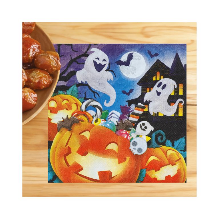                             Ubrousky Halloween dýně s duchy 20 ks                        
