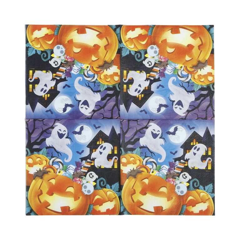                             Ubrousky Halloween dýně s duchy 20 ks                        