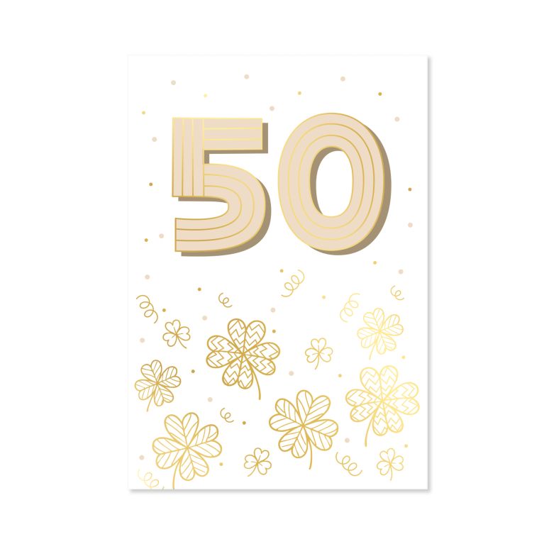 Přání k narozeninám - Zlatá ražba 50 let                    