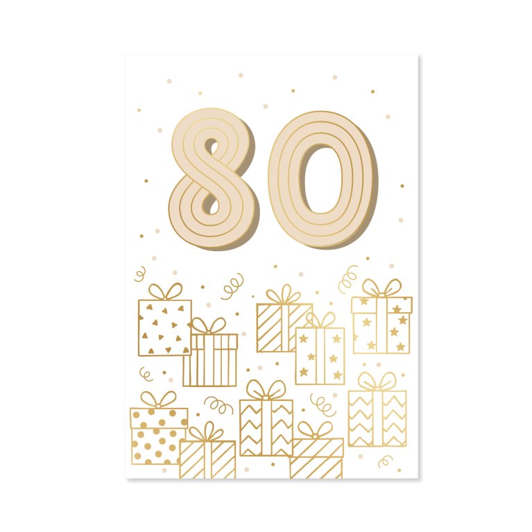 Přání k narozeninám - Zlatá ražba 80 let                    