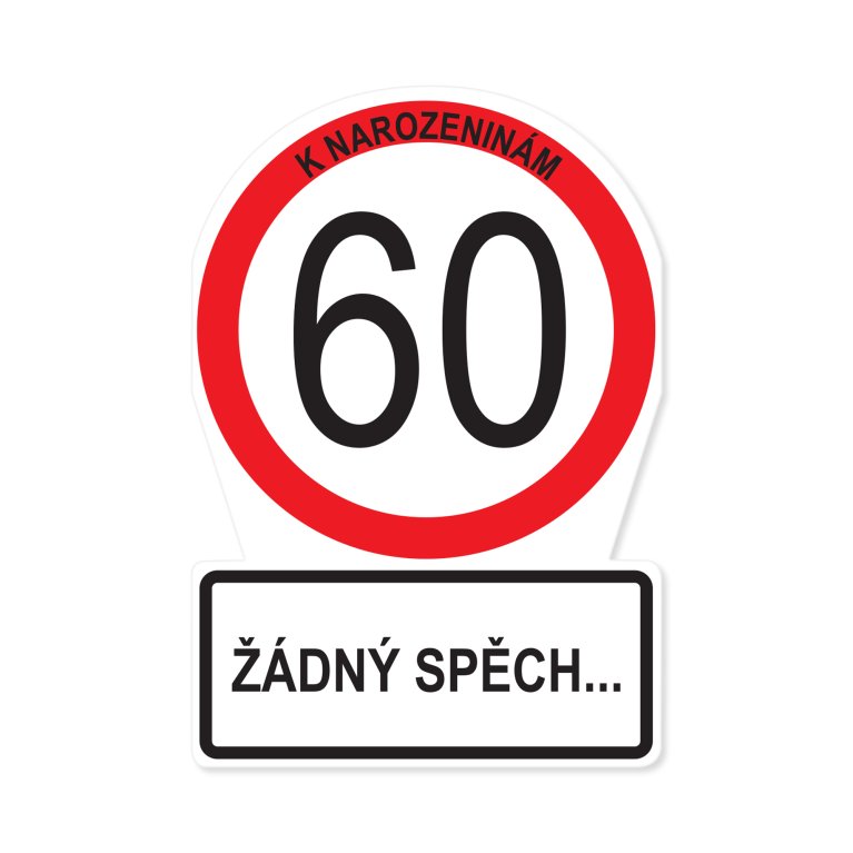 Přání k narozeninám - Dopravní značka 60 let                    