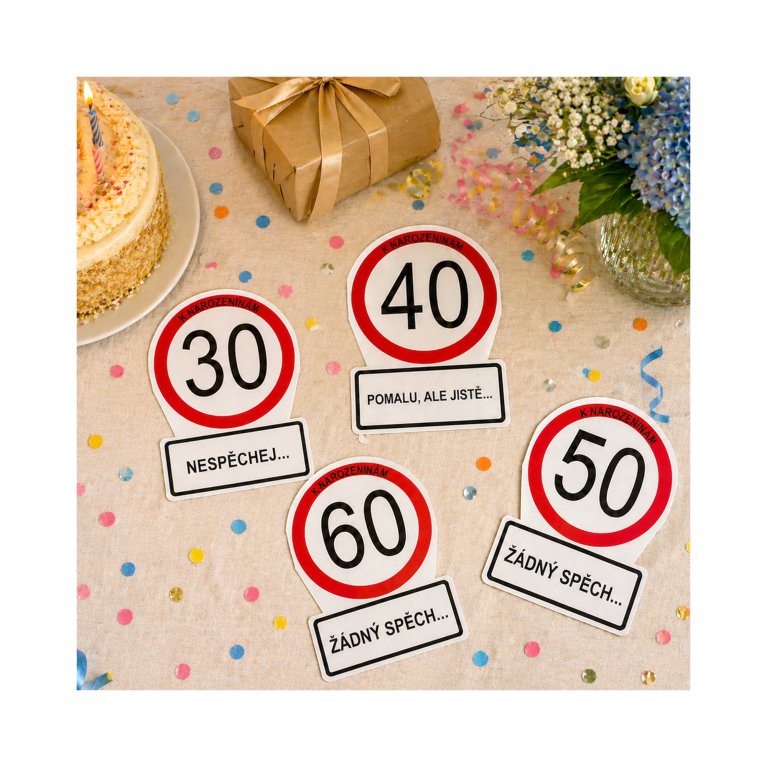                             Přání k narozeninám - Dopravní značka 50 let                        