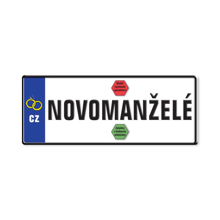 Svatební přání - SPZ Novomanželé                    