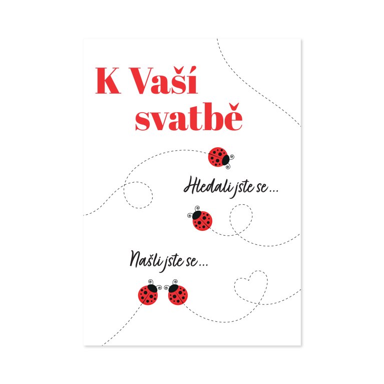 Svatební hrací přání - Zamilované berušky                    