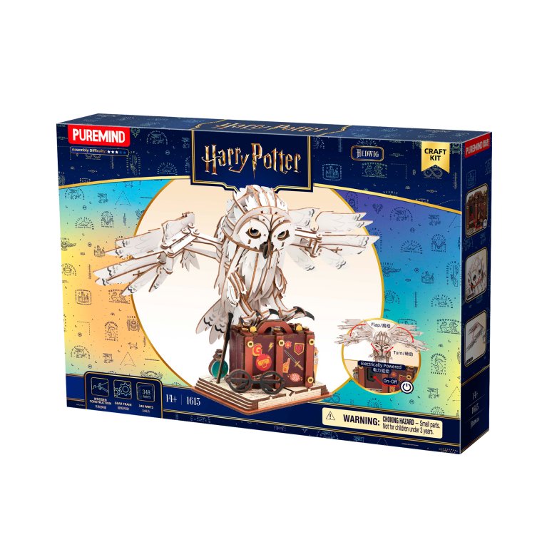                             Elektromechanická dřevěná stavebnice - Harry Potter: Sova Hedvika                        