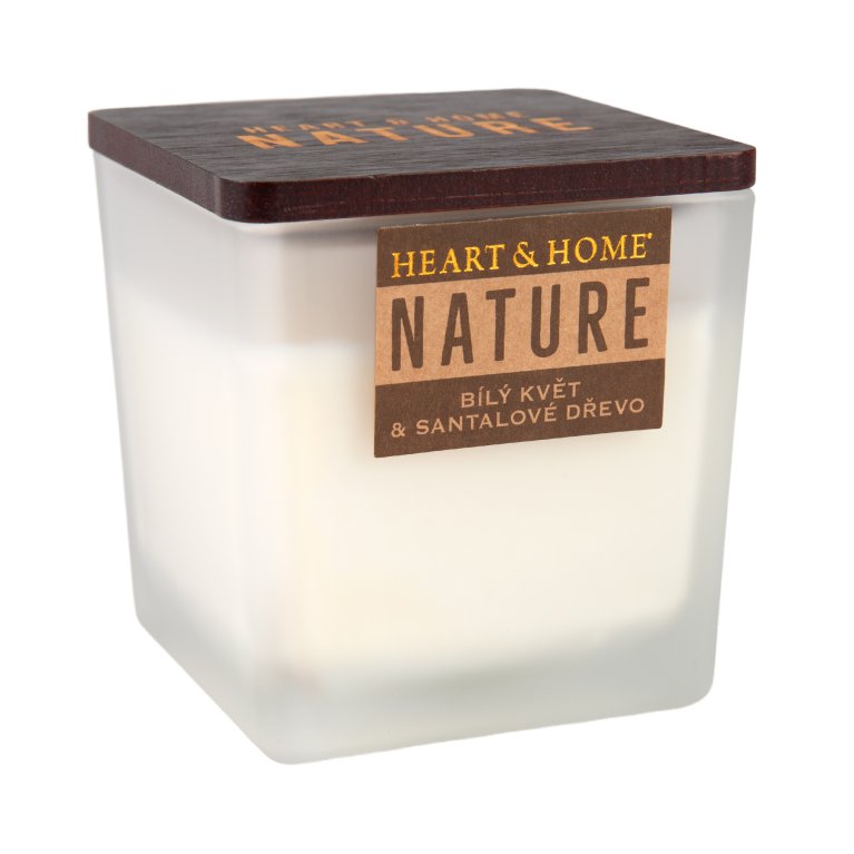 Velká svíčka Nature 210 g - Bílý květ a santalové dřevo                    
