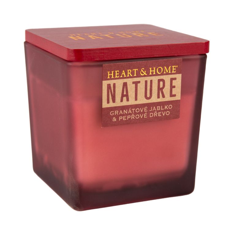 Velká svíčka Nature 210 g -  Granátové jablko a pepřové dřevo                    