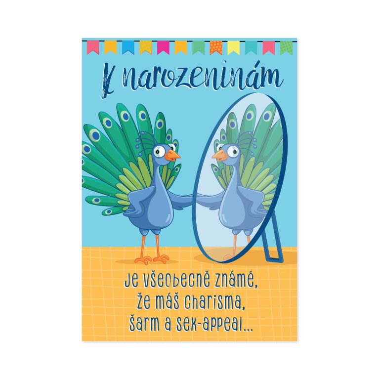 Hrací svítící přání k narozeninám - Páv                    