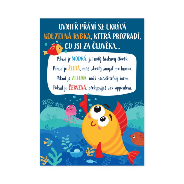 Hrací svítící přání k narozeninám - Zlatá rybka                    