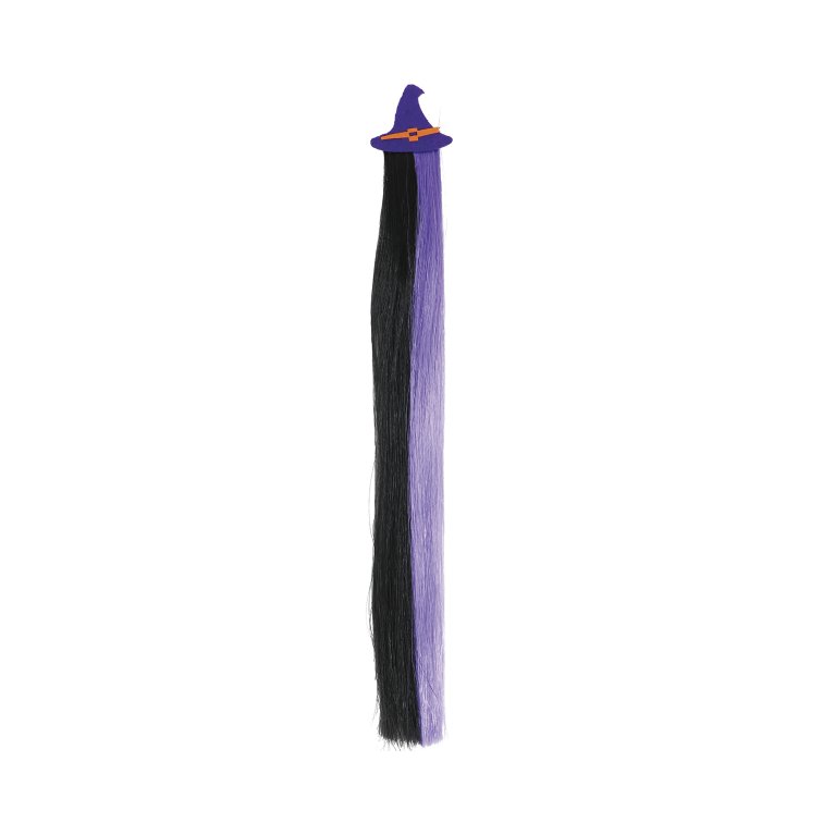                             Sponka do vlasů s barevným příčeskem - Klobouk čarodějnice 40 cm                        