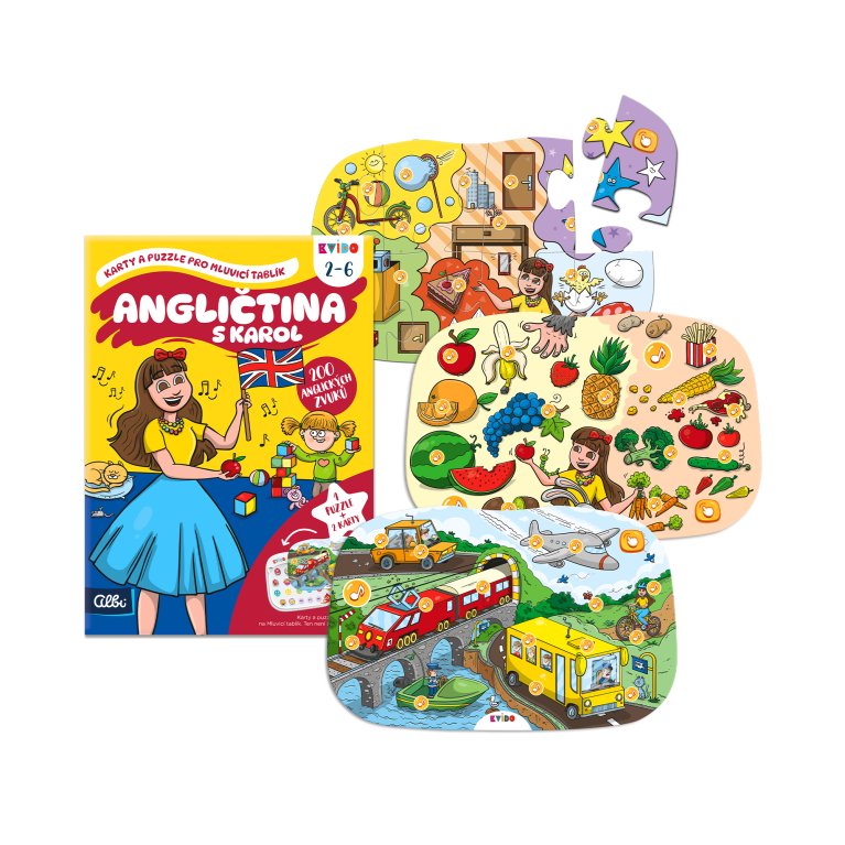                             Angličtina s Karol: Karty a puzzle pro Mluvicí tablík 2 - Kvído                        