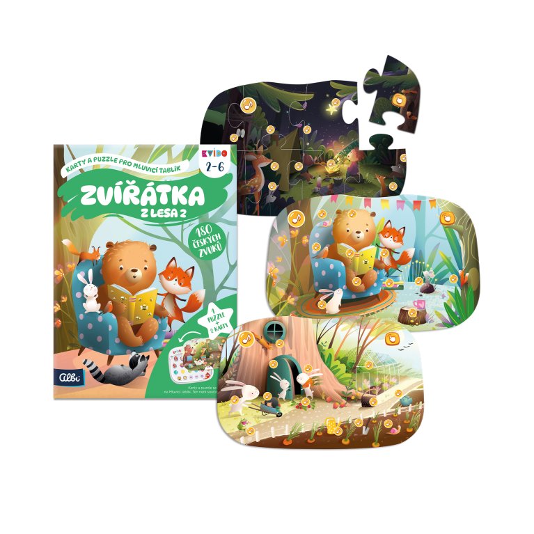                             Zvířátka z lesa 2: Karty a puzzle pro Mluvicí tablík 2 - Kvído                        