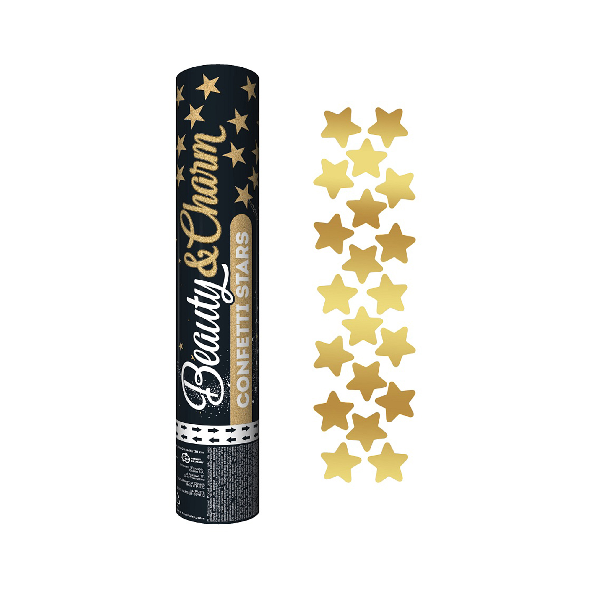Konfety vystřelovací hvězdy zlaté 30 cm Albi