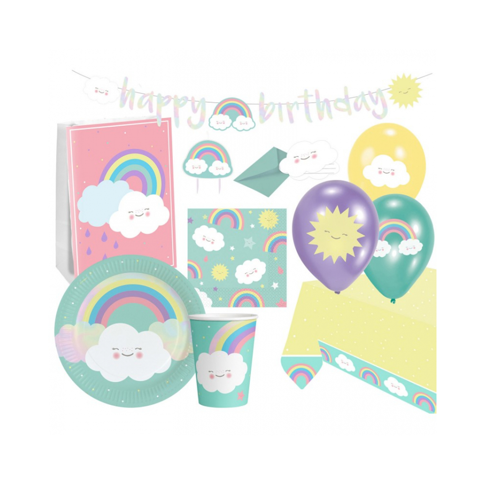 Párty Set Duha a mráčky 61 ks Albi