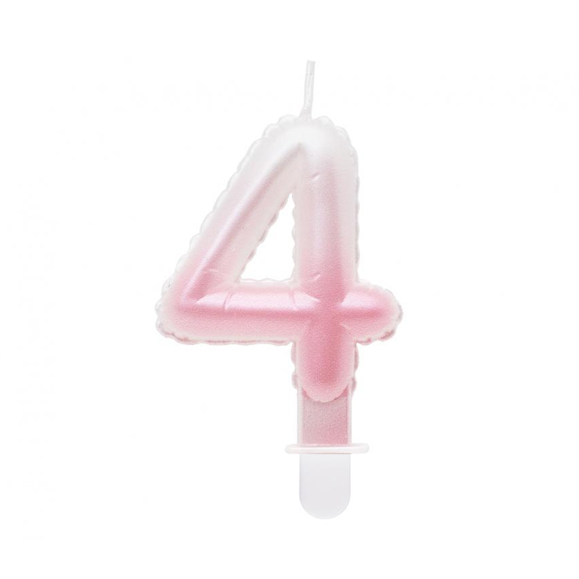 Svíčka dortová růžovo-bílá číslo 4 Albi