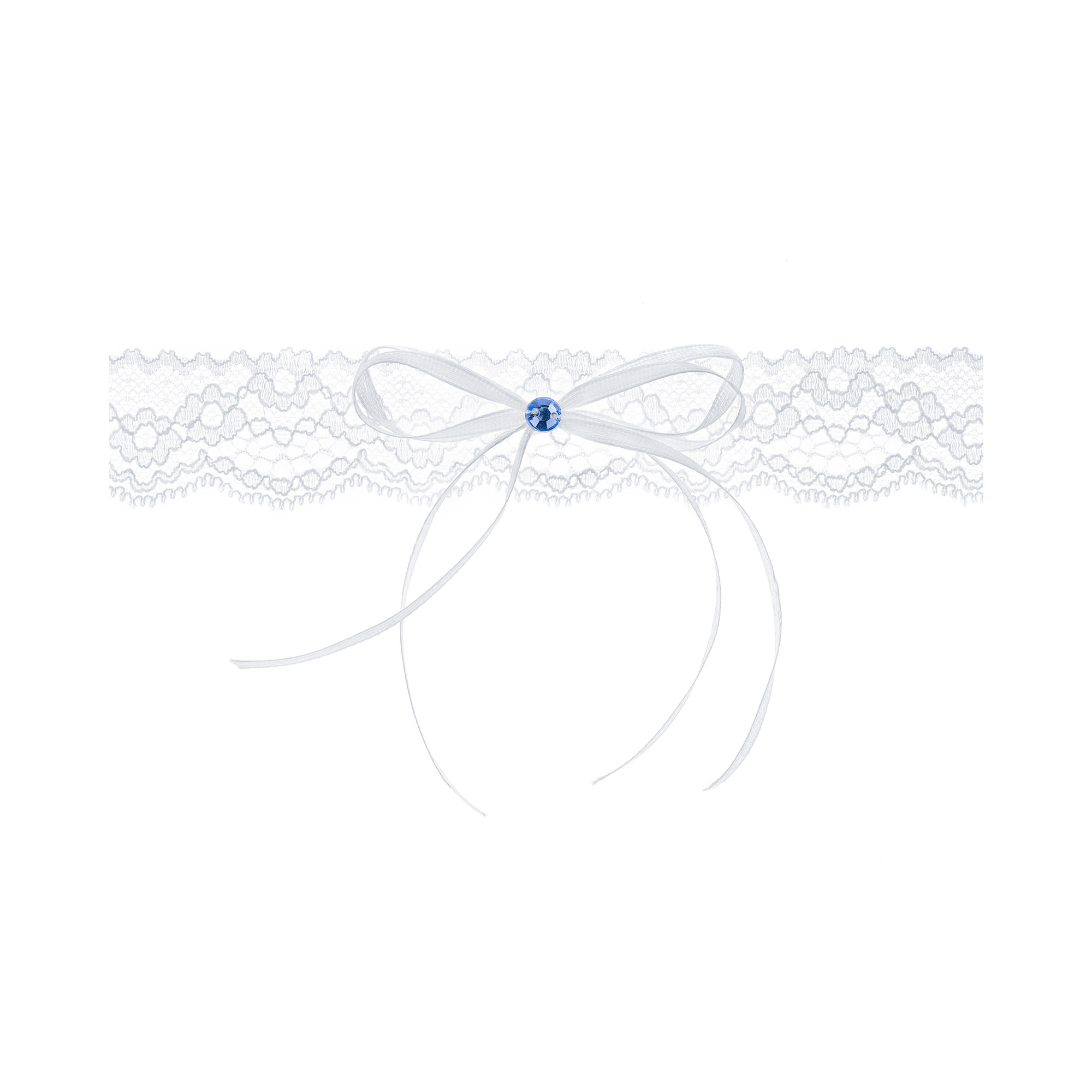 Podvazek krajkový se stuhou bílý Albi